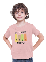 Certified Book Addict Kids Regular Fit Tshirt 180 Baby Pink Regular Fit Tshirt - Premium Cotton Kids Wear