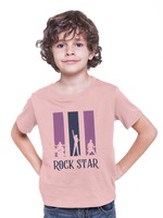 Kids Regular Fit Tshirt - Rock Star Kids Regular Fit Tshirt 180 Baby Pink | Fullmoon Styles