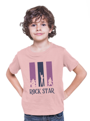 Kids Regular Fit Tshirt - Rock Star Kids Regular Fit Tshirt 180 Baby Pink | Fullmoon Styles