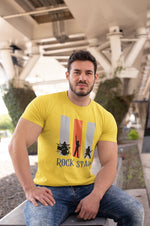 Rock Star Men Regular Fit Tshirt 180 Yellow Regular Fit Tshirt - Premium Cotton Men Wear