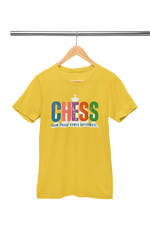 Yellow Regular Fit Tshirt - Chaos Checkmate Women Regular Fit Tshirt 180 Design | Women Fashion