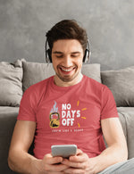No Days Off Men Regular Fit Tshirt 180 Red Regular Fit Tshirt - Premium Cotton Men Wear