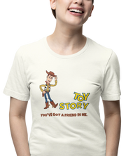 Toy Story Woody Women Oversized 210 Off White Oversized - Premium Cotton Women Wear