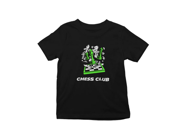 Kids Regular Fit Tshirt - Chess Club Kids Regular Fit Tshirt 180 Black | Fullmoon Styles