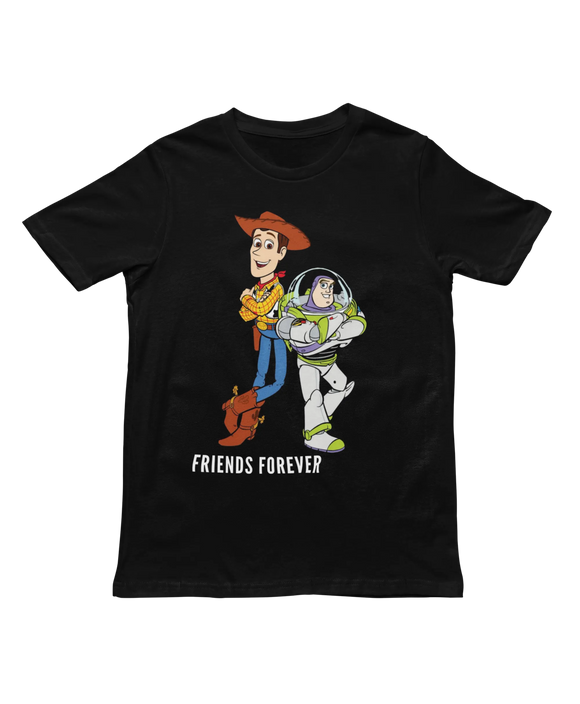 Men Regular Fit Tshirt - Woody And Buzz Friends Forever Men Regular Fit Tshirt 180 Black | Fullmoon Styles