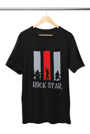 Premium Black Regular Fit Tshirt for Men - 180 GSM Cotton | Fullmoon Styles