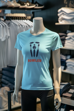 Sky Blue Regular Fit Tshirt - Bowled Women Regular Fit Tshirt 180 Design | Women Fashion