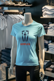 Sky Blue Regular Fit Tshirt - Bowled Women Regular Fit Tshirt 180 Design | Women Fashion