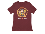 Women Regular Fit Tshirt - Toy Story Woody Sheriff Women Regular Fit Tshirt 180 Maroon | Fullmoon Styles