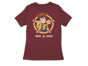 Women Regular Fit Tshirt - Toy Story Woody Sheriff Women Regular Fit Tshirt 180 Maroon | Fullmoon Styles