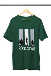 Premium Bottle Green Regular Fit Tshirt for Men - 180 GSM Cotton | Fullmoon Styles