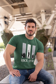 Rock Star Men Regular Fit Tshirt 180 Bottle Green Regular Fit Tshirt - Premium Cotton Men Wear