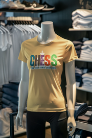 Beige Regular Fit Tshirt - Chaos Checkmate Women Regular Fit Tshirt 180 Design | Women Fashion