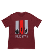 Men Regular Fit Tshirt - Rock Star Men Regular Fit Tshirt 180 Maroon | Fullmoon Styles