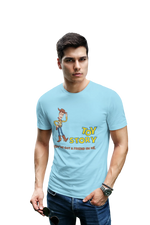 Comfortable Men Regular Fit Tshirt in Sky Blue - 180 GSM | Fullmoon Styles