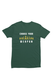 Women Regular Fit Tshirt - Chess Choose Your Weapon Women Regular Fit Tshirt 180 Bottle Green | Fullmoon Styles