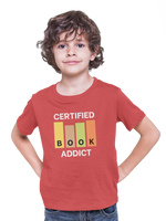 Certified Book Addict Kids Regular Fit Tshirt 180 Red Regular Fit Tshirt - Premium Cotton Kids Wear