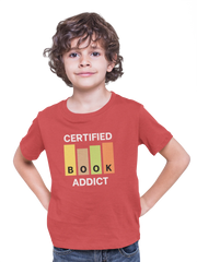 Certified Book Addict Kids Regular Fit Tshirt 180 Red Regular Fit Tshirt - Premium Cotton Kids Wear