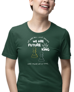 Premium Bottle Green Regular Fit Tshirt for Women - 180 GSM Cotton | Fullmoon Styles