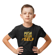 Comfortable Kids Regular Fit Tshirt in Black - 180 GSM | Fullmoon Styles
