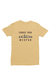 Men Regular Fit Tshirt - Chess Choose Your Weapon Men Regular Fit Tshirt 180 Beige | Fullmoon Styles