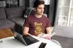 Comfortable Men Regular Fit Tshirt in Maroon - 180 GSM | Fullmoon Styles
