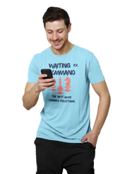 Comfortable Men Regular Fit Tshirt in Sky Blue - 180 GSM | Fullmoon Styles