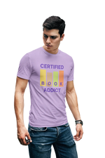 Lavender Regular Fit Tshirt - Certified Book Addict Men Regular Fit Tshirt 180 Design | Men Fashion