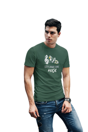 Lets Make Some Noise Men Regular Fit Tshirt 180 Bottle Green Regular Fit Tshirt - Premium Cotton Men Wear