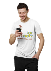 Toy Story Woody Men Oversized 210 White Oversized - Premium Cotton Men Wear