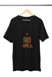 Premium Black Regular Fit Tshirt for Men - 180 GSM Cotton | Fullmoon Styles