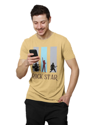 Comfortable Men Regular Fit Tshirt in Beige - 180 GSM | Fullmoon Styles