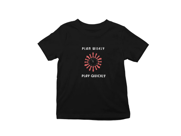 Kids Regular Fit Tshirt - Chess Plan Wisely Kids Regular Fit Tshirt 180 Black | Fullmoon Styles