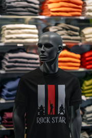 Black Regular Fit Tshirt - Rock Star Men Regular Fit Tshirt 180 Design | Men Fashion