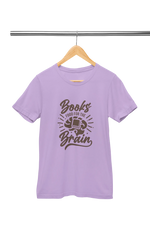 Women Regular Fit Tshirt - Books Food For Brain Women Regular Fit Tshirt 180 Lavender | Fullmoon Styles