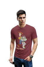 Woody And Buzz Friends Forever Men Regular Fit Tshirt 180 Maroon Regular Fit Tshirt - Premium Cotton Men Wear