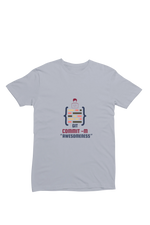 Men Regular Fit Tshirt - Git Commit Awesomeness Men Regular Fit Tshirt 180 Gray | Fullmoon Styles