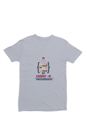 Men Regular Fit Tshirt - Git Commit Awesomeness Men Regular Fit Tshirt 180 Gray | Fullmoon Styles