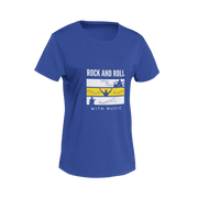 Women Regular Fit Tshirt - Rock N Roll With Music Women Regular Fit Tshirt 180 Royal Blue | Fullmoon Styles