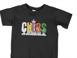 Kids Regular Fit Tshirt - Chaos Checkmate Kids Regular Fit Tshirt 180 Black | Fullmoon Styles