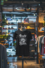 Black Regular Fit Tshirt - Books Food For Brain Women Regular Fit Tshirt 180 Design | Women Fashion