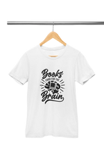 Women Regular Fit Tshirt - Books Food For Brain Women Regular Fit Tshirt 180 White | Fullmoon Styles