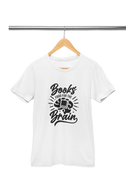 Women Regular Fit Tshirt - Books Food For Brain Women Regular Fit Tshirt 180 White | Fullmoon Styles