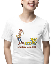 Toy Story Woody Women Oversized 210 White Oversized - Premium Cotton Women Wear
