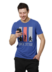Comfortable Men Regular Fit Tshirt in Royal Blue - 180 GSM | Fullmoon Styles