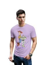 Woody And Buzz Friends Forever Men Regular Fit Tshirt 180 Lavender Regular Fit Tshirt - Premium Cotton Men Wear