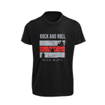 Men Regular Fit Tshirt - Rock N Roll With Music Men Regular Fit Tshirt 180 Black | Fullmoon Styles