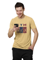 One More Rep Men Regular Fit Tshirt 180 Beige Regular Fit Tshirt - Premium Cotton Men Wear