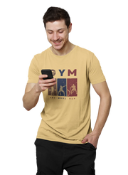 One More Rep Men Regular Fit Tshirt 180 Beige Regular Fit Tshirt - Premium Cotton Men Wear