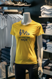 Yellow Regular Fit Tshirt - Lets Make Some Noise Women Regular Fit Tshirt 180 Design | Women Fashion